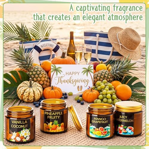 Conelist 6 Pack Scented Candles Gift Set Fruitful Soy Wax Candle for Home 3.5 oz 90 Hour Burn, Candle Gifts for Men Women, Scents of Coconut Vanilla/Pineapple/Sea Salt Sage/Mango/Lemon/Watermelon Mint - Image 4