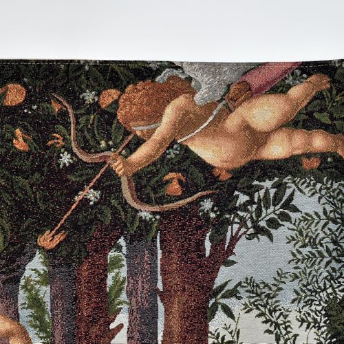 AureoMadis Jacquard Woven Tapestry Wall Hanging, Botticelli Three Graces (Primavera), Vintage Renaissance Medieval Home Decor, 28.5x42 inch, Fully Lined with Dual Rod Pockets (Yellow：Three Graces-with lining) - Image 2