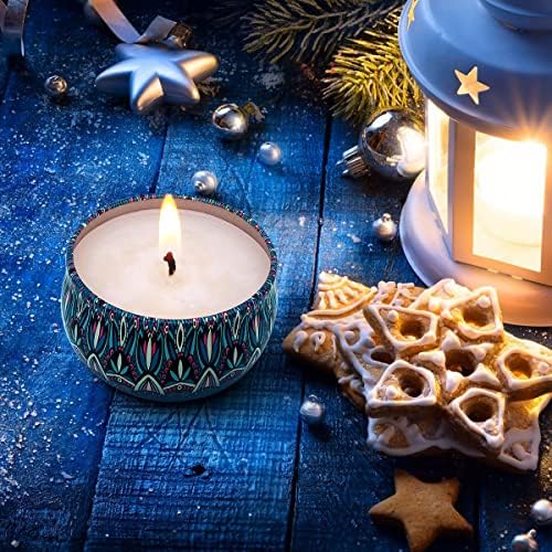 Bohemian Scented Candle for Christmas Thanksgiving Housewarming Gift, Set of 9 2.2oz Aromatherapy Candle for Stress Relief, Bohemian Tin Candle - Image 3