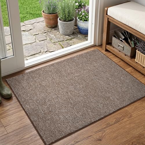 2x3 Coffee/White Area Rug Washable Non-Slip Soft for Entryway Front Door by Unknown