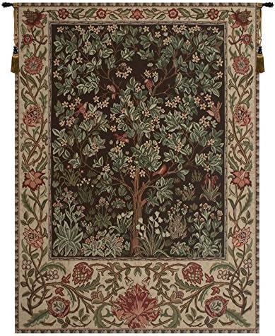 William Morris Tree of Life - Brown Tapestry Wall Hanging 69 x 51 in by CCharlotteHomeFurnishings