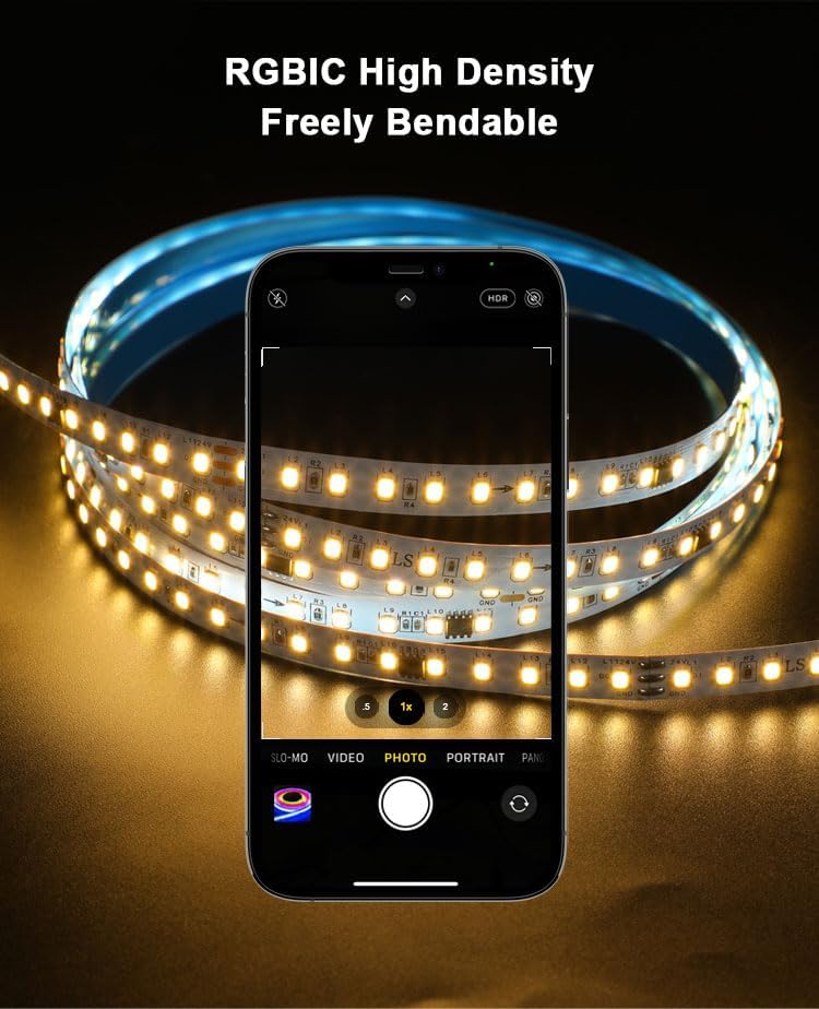 Running Water Effects Smart LED Strip Lights 3000K-3200K Warm White, 33FT 2835 SMD DC24V Addressable Led 1903IC 120Leds/M LED Strip for Bedroom, Kitchen,Home Decor Lighting - Image 2
