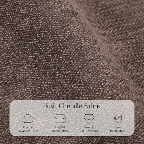 Traditional Oversized Accent Reading Chair, 41.3", Chenille, Brwon - Image 4
