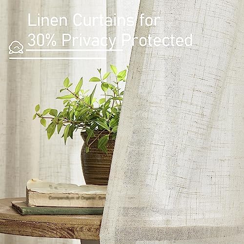 LAMIT 102 inch Long Linen Curtains 2 Panels for Living Room Bedroom - Image 5