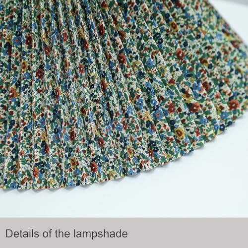 Pleated Lamp Shade for Arc/Arched Table Lamp/Floor Lamps Replacement spider lampshade-Floral Print 5.9"Top X 16.5"Bottom X 11"High-Floral Print - Image 2