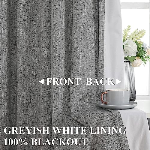 Vision Home Charcoal Grey Pinch Pleated Full Blackout Curtains Room Darkening Window Curtains 84 inch for Living Room Bedroom Thermal Insulated Pinch Pleat Drapes with Hooks Back Tab 2 Panel 40"Wx84"L - Image 2
