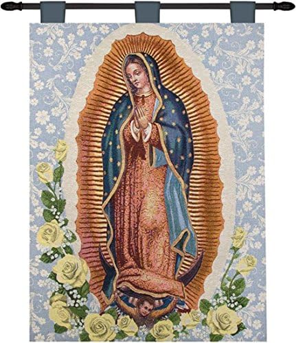 Manual Inspirational Collection 26 X 36-Inch Wall Hanging and Finial Rod, Our Lady of Guadalupe by Manual+Woodworker