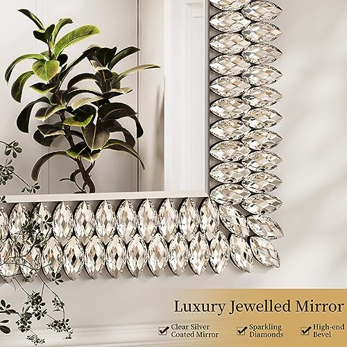 Kelly Miller 24"x36" Jeweled Luxury Rectangle Decorative Wall Mirror - Image 3