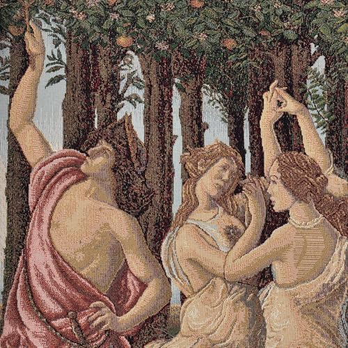 AureoMadis Woven Tapestry Wall Hanging - Medieval Victorian Vintage Art Decor, Large Wall Tapestry Home Aesthetic (42"x28") - Botticelli Primavera With Lining (Green：Botticelli Primavera-with lining) - Image 4