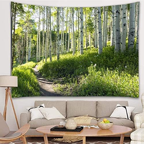 Forest Trail Wall Hanging Tapestry W80"xL60", Nature Tree Landscape Decor - Image 3
