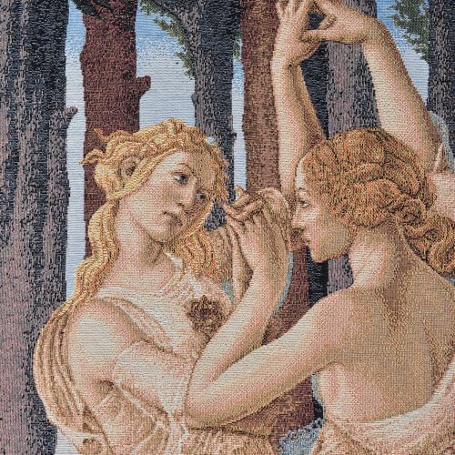 Medieval Vintage Tapestry Wall Hanging - Jacquard Art Replica of Three Nymphs & Cupid，Woven Aesthetic Complete Set with Tassels, Telescopic Rod, Rope & Hooks for Bedroom & Living Room Decor (27"x42") (Yellow：Spring - inspired Soft Tones of Three Nymphs) - Image 6