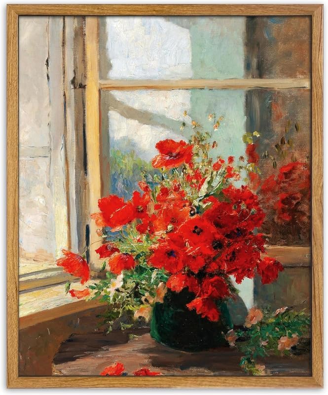 UPWOIGH Olga Wisinger-Florian Poppies Framed Wall Art, 16 x 24 Inch by UPWOIGH