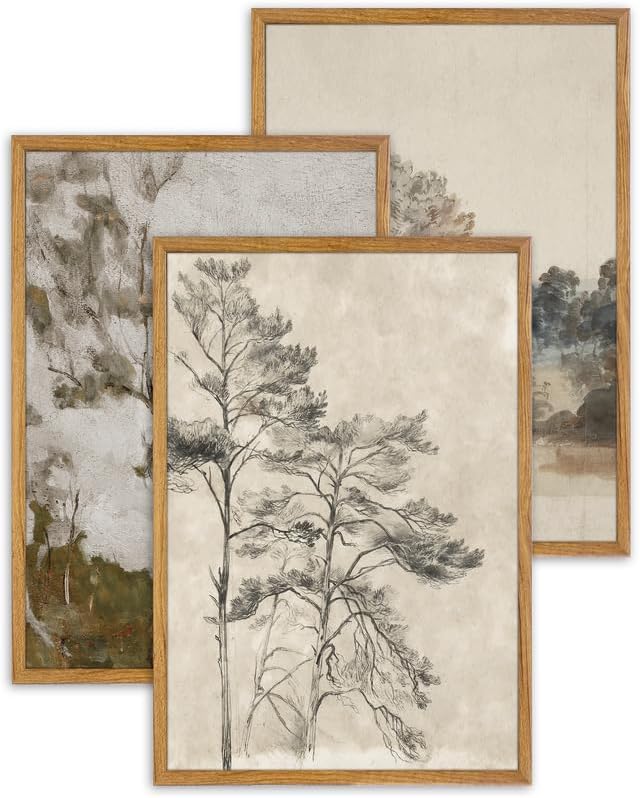 UPWOIGH Neutral Tree Framed Wall Art Set of 3, 16 x 24 Inch by UPWOIGH