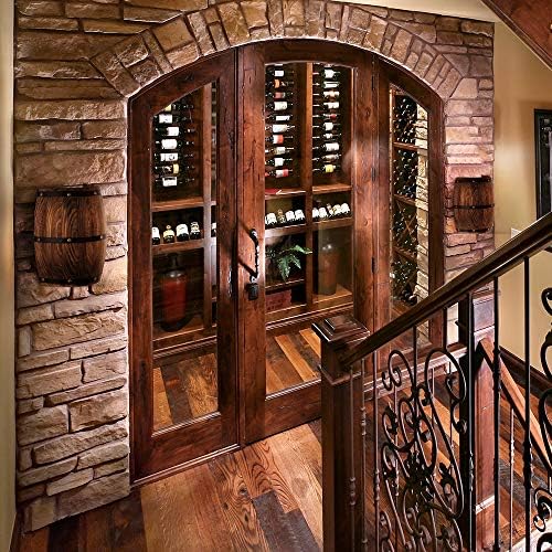1 Pack Antique Wood Wine Barrel Wall Sconce Light Fixture - Image 3