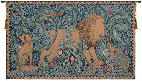 William Morris Lion I Tapestry Wall Hanging 19 x 33 in by CCharlotteHomeFurnishings