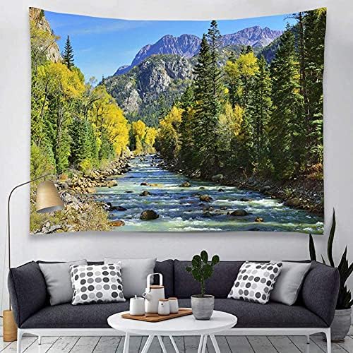 Landscape Tapestry Large W91"xL71", Scenic Wall Hanging Murals for Office - Image 4