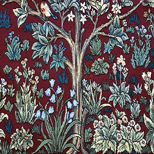 Aubelin Tapestry Long Ruby William Morris Tree of Life Fine Art Tapestry Wall Hanging Size 63"x35" - Image 7