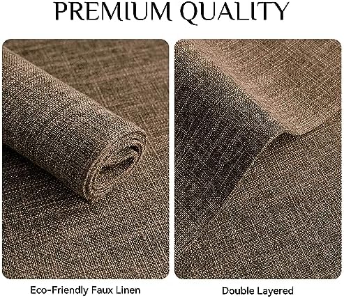 Softalker Faux Linen Cloth Placemats Set of 6-12 x 18 Inch, Brown - Image 4