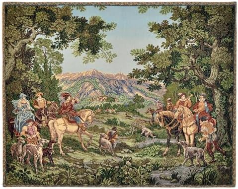 AureoMadis Woven Tapestry Wall Hanging - Large Vintage Medieval Renaissance Victorian Art Home Decor for Living Room Bedroom (34.5" W x 28.0" H) - Hunting Scene with lining (Earthy：Hunting Scene-with lining) - Image 6