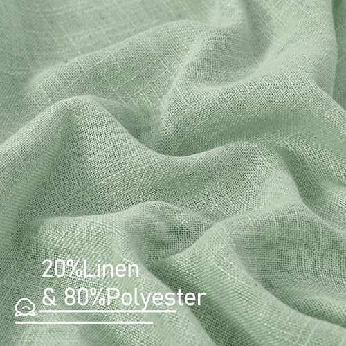 LAMIT 36 Inch Length Linen Semi Sheer Curtains for Small Windows 2 Panels - Image 2
