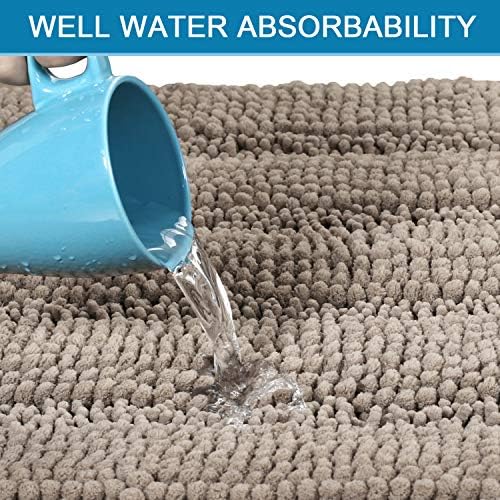 H.VERSAILTEX Bathroom Rugs Bath Mat Runner Rug Non Slip Kitchen Rug Extra Long Bath Rug Runners Oversized 59" x 20" Absorbent Washable Dry Fast Plush Area Rug for Bathroom/Bedroom - Taupe - Image 5