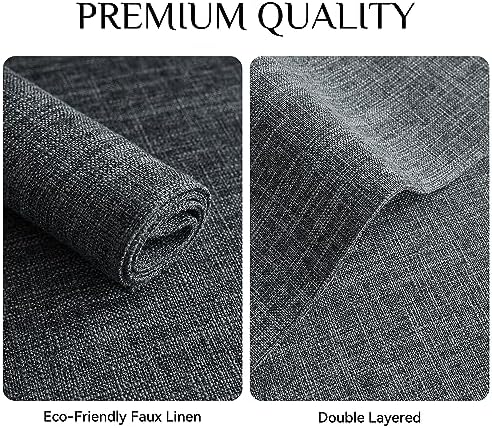 Softalker Faux Linen Cloth Placemats Set of 8-12 x 18 Inch, Dark Grey - Image 4