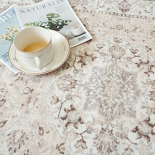 Washable Entryway 3x7 Runner Rug: Farmhouse Kitchen Hallway Rug Runner Wide Soft Water Resistant Floor Mat for Bathroom Nursery Non Slip Indoor Carpet for Living Room Bedroom Dining Room(3x7,Beige) - Image 6