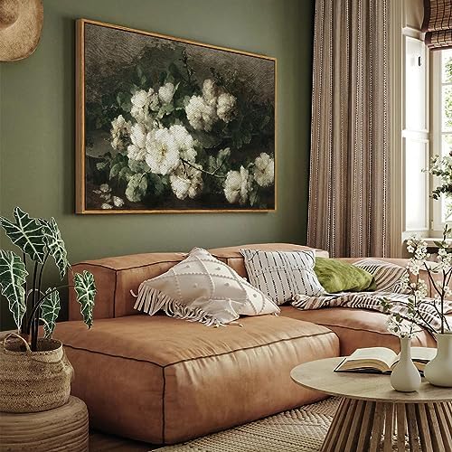 InSimSea Framed Canvas Wall Art Vintage Decor, Home Decor Vintage Flowers Modern Farmhouse Decor, Canvas Wall Art for Living Room, French Country Decor Wall Prints, 24"x36" - Image 3