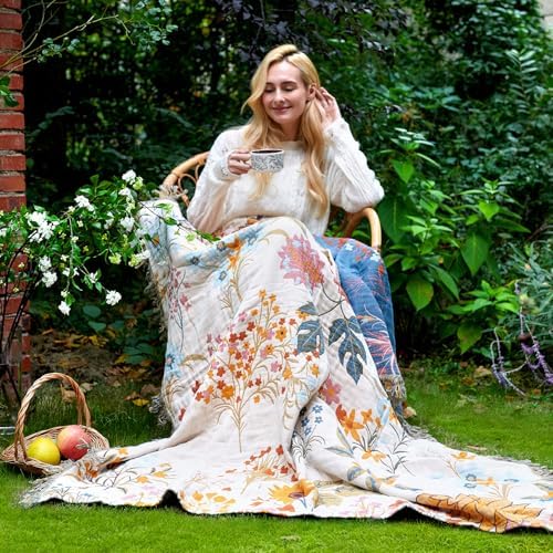 LUTBM Boho Throw Blanket for Bed 60"x80", All Season Cotton Couch Blankets - Image 5