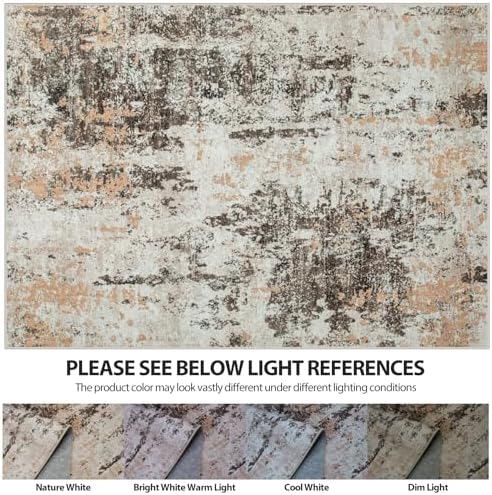 9x12 Area Rugs for Living Room Washable Bedroom Dining Room Brown Beige - Image 6