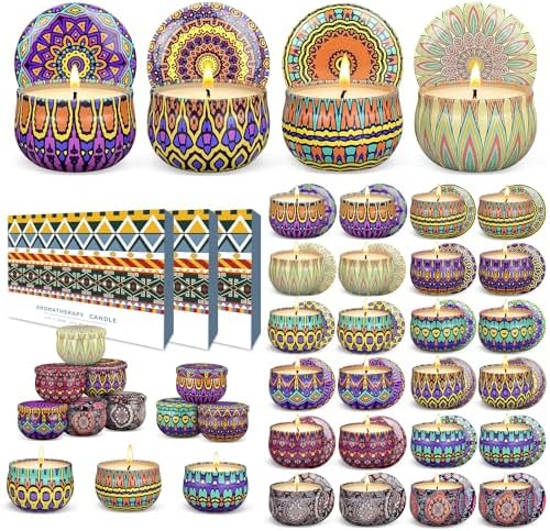 Scented Candles Gift Set,48 Pack Candles for Home Scented, 1200 Hour Long Lasting Soy Wax Aromatherapy Candle Set, Birthday Gifts for Women with Gift Box - Image 2