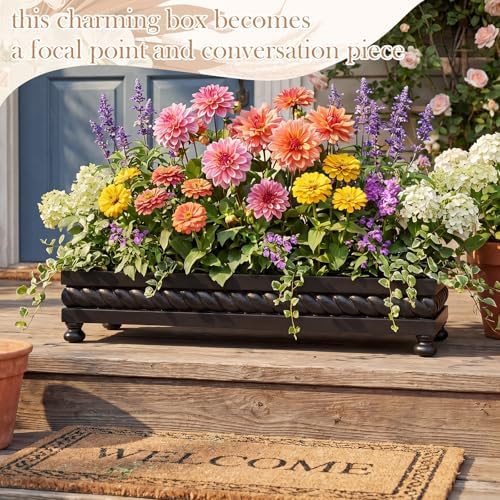 AceOrbit Large Long Wooden Dough Bowl, Spring Decorative Wooden Tables Centerpiece Tray, Riser Rustic Dough Bowl, Farmhouse Centerpiece Tray for Table Living Room Dining Gift(16",Black) - Image 7