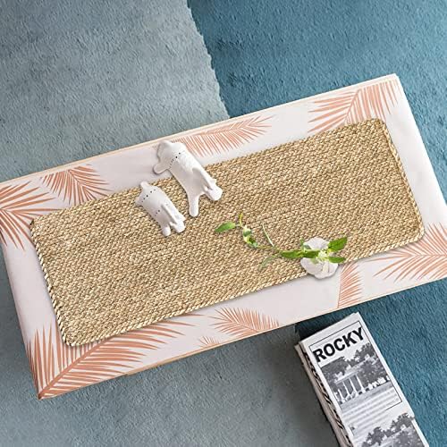 Woven Placemats One Table Runner 36 Inches Long Rattan Placemat Rectangle Runners Natural Wicker Heavy Braided Straw Place Mats Braided Outdoor Placemats for Patio Table, 35.83 X 12.99inch - Image 3