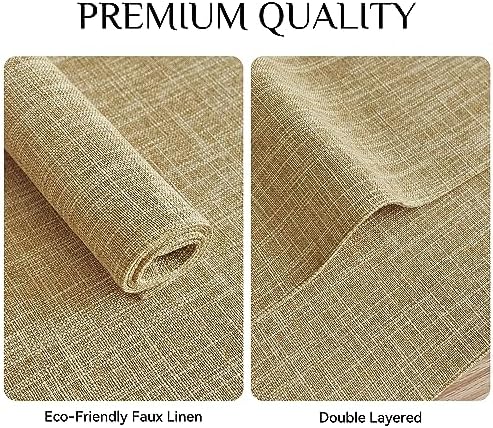 Softalker Faux Linen Cloth Placemats Set of 6-12 x 18 Inch, Khaki - Image 4