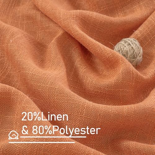 LAMIT 102 Inches Long Linen Curtains for Living Room Bedroom 2 Panels - Image 2