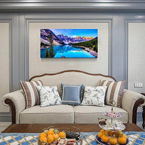 Haichuang Decor Art Moraine Lake Canvas Wall Art 57x28 Inches Framed Rocky Mountain Lake Wall Decor Wood Frame Waterproof HD Giclee Print Ready to Hang Nature Artwork for Living Room Bedroom Office - Image 6