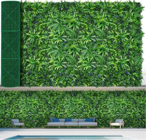 Grass Wall Panels,60"x160" in(66 sqft) Hedge Boxwood Roll Backdrop with UV-Resistant, Fake Greenery Plant Decor for Outdoor Indoor Patio Garden Backyard by EverNature