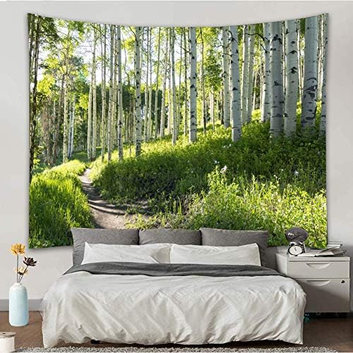 Big Wall Hanging Tapestry W91"xL71", Sunshine Forest Mural for Home Decor - Image 4