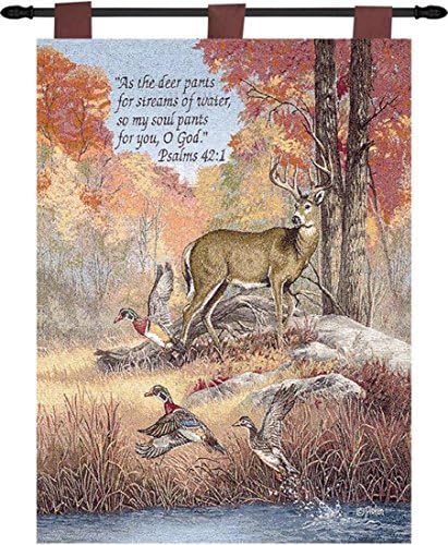 Manual Inspirational Collection 26 X 36-Inch Wall Hanging and Finial Rod, Fur Feathers and Fall with Verse by Linda Picken by Manual+Woodworker