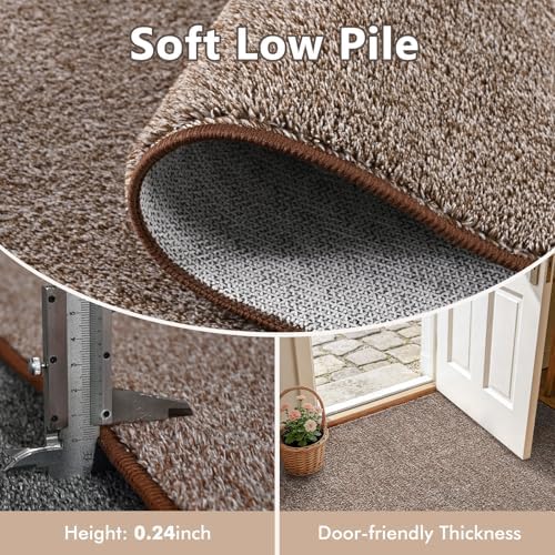 4x6 Coffee/White Area Rug Washable Non-Slip Soft for Bedroom Living Room - Image 5