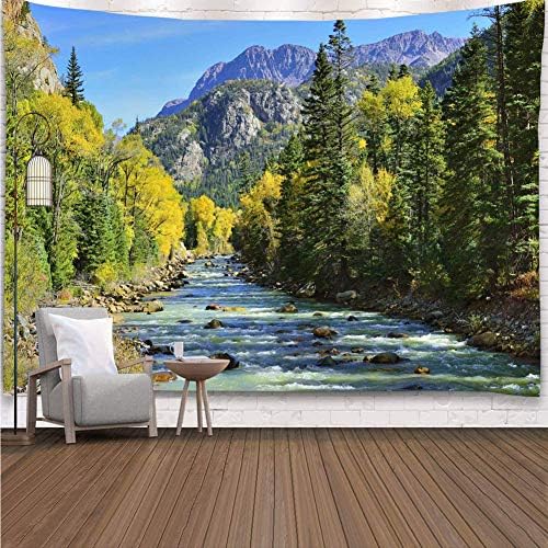 Landscape Tapestry Large W91"xL71", Scenic Wall Hanging Murals for Office by YISURE