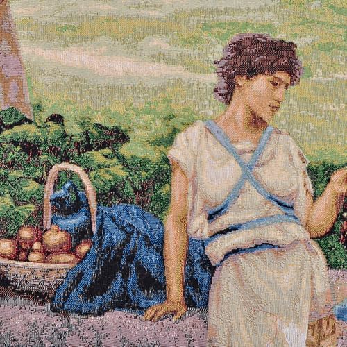 AureoMadis Neoclassical Woven Tapestry Wall Hanging | Henryk Siemiradzki An Idyll Art, Jacquard Woven Vintage Wall Decor with TC Backing, Classical Roman/Greek Tapestries Dual Rod Pocket 41.5"x28.5" (Classical: Two Women on a Stone Wall) - Image 3