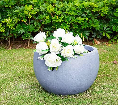 Kante Blue Gray Concrete Planter 11.8" Dia All-Weather Round Small Pot - Image 3