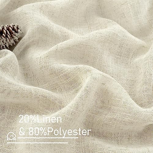 LAMIT Short Linen Curtains 45 Inches Long for Cafe 2 Panels, 52 x 45 Inch - Image 2