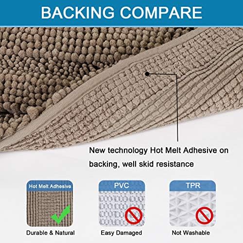 H.VERSAILTEX Bathroom Rugs Bath Mat Runner Rug Non Slip Kitchen Rug Extra Long Bath Rug Runners Oversized 59" x 20" Absorbent Washable Dry Fast Plush Area Rug for Bathroom/Bedroom - Taupe Brown - Image 4