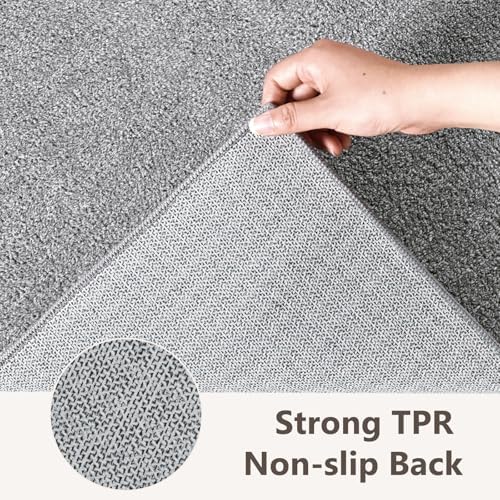 5x7 Grey Area Rug Washable Non-Slip Soft Thin for Living Room Bedroom - Image 6