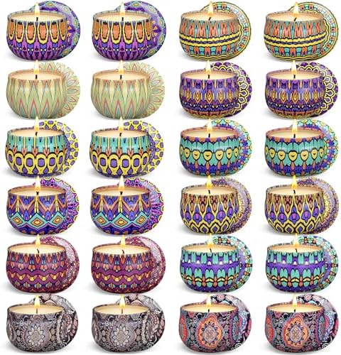 Scented Candles Gift Set,24 Pack Candles for Home Scented, 600 Hour Long Lasting Soy Wax Aromatherapy Candle Set, Birthday Gifts for Women with Gift Box by Weimingte