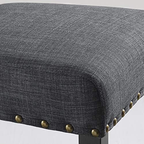 Biony Gray Fabric Counter Height Stools with Nailhead Trim, Set of 2 - Image 6