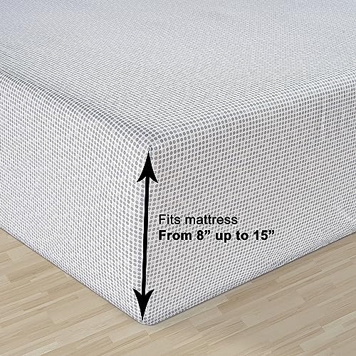 LANE LINEN Twin XL Bed Sheets 100% Organic Cotton 3pc Percale - Polka Dot - Image 4