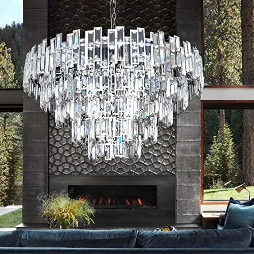Entryway Chandeliers for High Ceilings Chrome Crystal Chandelier by ANTILISHA